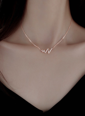 s925纯银螺旋波浪锁骨链女小众