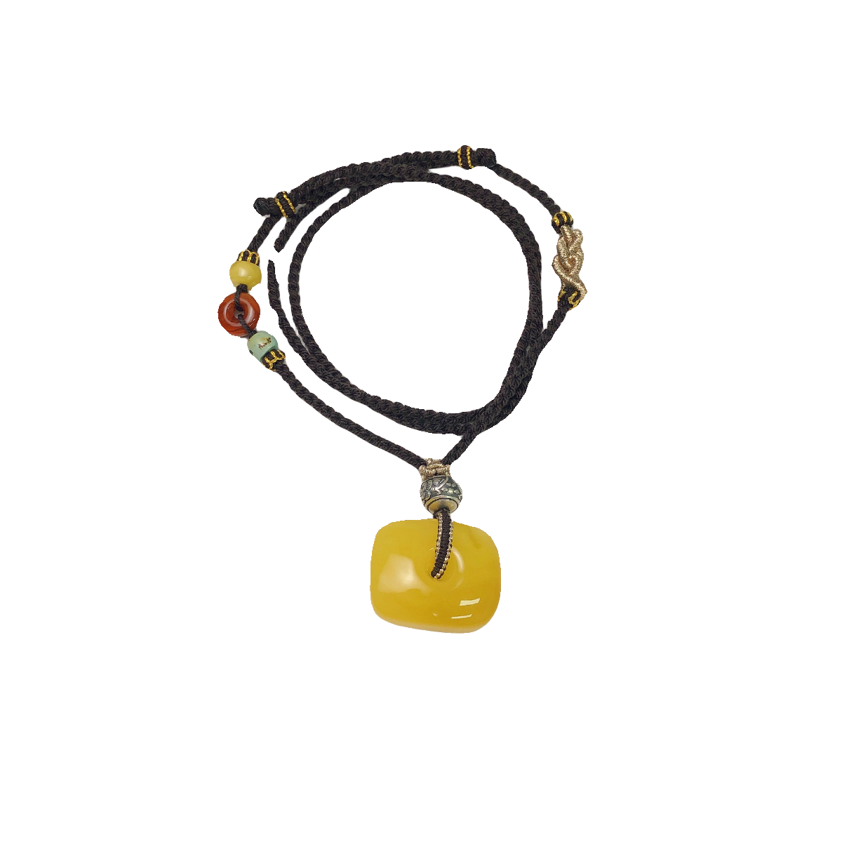 二姐家珠宝定制天然琥珀蜜蜡藏风原创设计手工精编绳艺项链锁骨女,淘宝优惠券,粉丝福利购,淘宝优惠卷