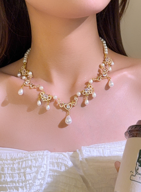 法式轻奢水滴珍珠项链