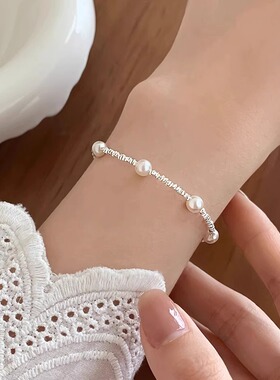 碎银子珍珠满天星叠戴手链女