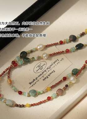 天然石串珠项链女2025新款