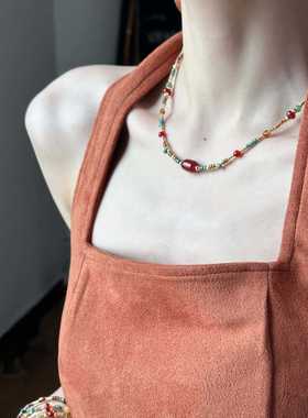 项链新中式红玛瑙秋冬项链女