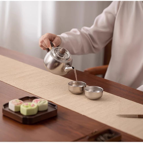 纯钛茶壶功夫茶具家用泡茶壶户外露营抑菌保鲜水壶高档轻奢领导礼 - 图2