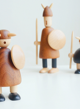 北欧风格维京人木偶酒柜装饰品