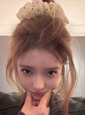 温柔风波点珠光网纱发圈女