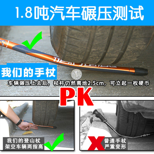 NS碳合金登山杖超轻伸缩折叠外锁老人拐杖户外登山徒步拐棍手杖 - 图1