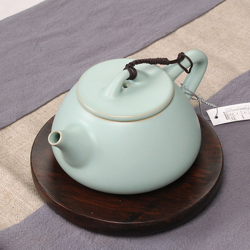 寒舍汝窑茶壶陶瓷茶具套装汝瓷开片石瓢壶冰裂功夫茶具大号泡茶壶 - 图0