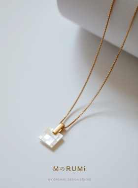 原创 纯手工天然贝母项链温柔气质时髦高级百搭贝壳独特简约吊坠