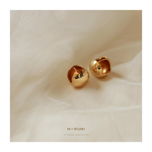 MのRUMI  高保色百搭简约圆球耳圈女韩国ins冷淡风耳环2019新款潮 - 图1