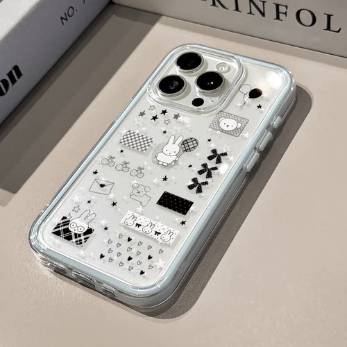 星星米菲兔适用苹果17pro手机壳iPhone16三合一炫彩可爱15小众华为mate70保护套OPPO荣耀200新款创意小米 - 图1