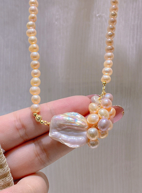 淡水珍珠项链女高级感小众锁骨链