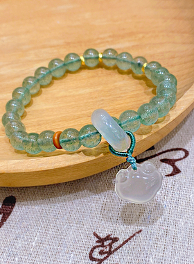 绿色草莓晶串珠手链如意水晶手串