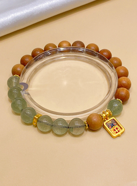 绿色手串芭比檀木复古新中式手链