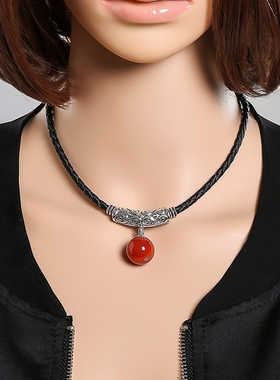 女士项链玛瑙简约气质个性装饰品