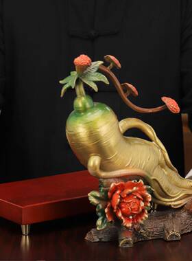 全铜人生如意富贵摆件客厅电视柜酒柜玄关家居装饰品乔迁工艺品