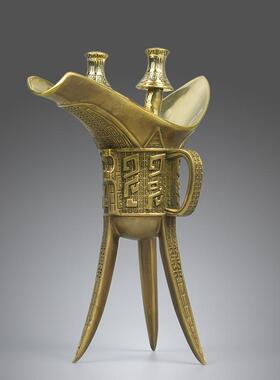 全铜酒杯摆件供杯家用黄铜爵杯帝王酒樽供杯酒店饰品创意高端礼品