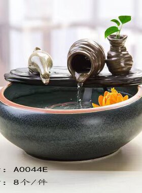 新中式简约桌面招财生财流水摆件喷泉加湿器客厅茶桌办公室装饰品