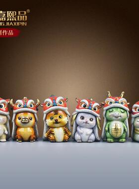 全铜十二生肖小摆件公仔全套12属相桌面装饰品生日节日礼物工艺品