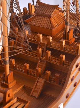 船模型摆件一帆风顺帆船摆件明代郑和宝船一帆风顺帆船模型玄关办