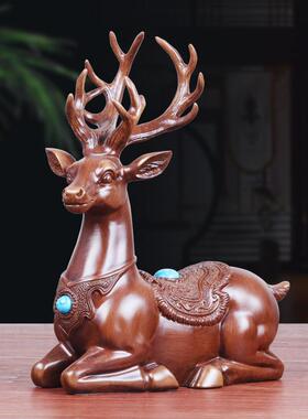 梅花鹿摆件一对新中式工艺品家居客办公室装饰品乔迁新居开业送礼