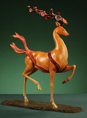 全铜鹿摆件新居家居客厅玄关办公室高档新中式装饰品开业送礼礼物