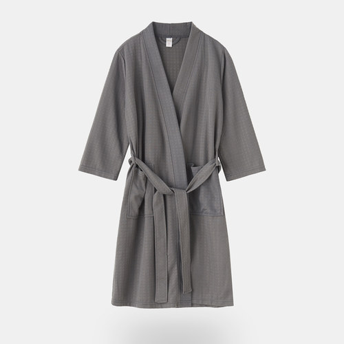 日式和服吸水速干酒店美容院男女士四季通用春夏薄款大码浴衣睡袍 - 图3