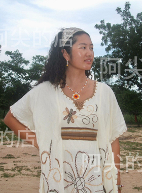 阿尖同款花朵花朵南美手工串珠项链百搭小众