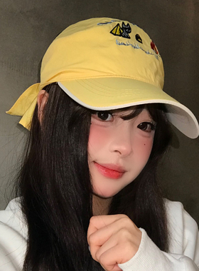 美式黄色头巾鸭舌帽子女