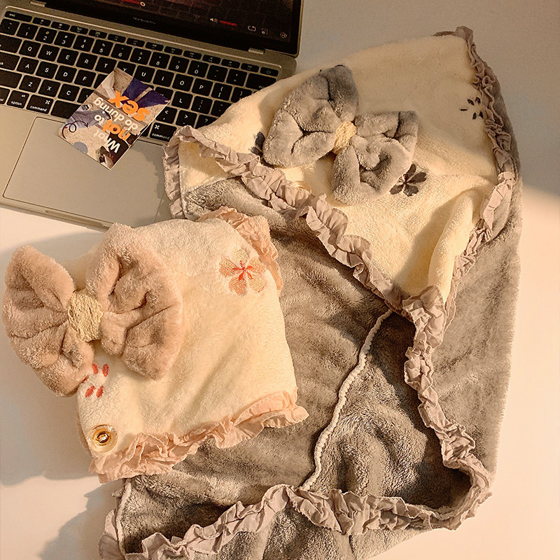 可爱加厚蝴蝶结干发帽女超强吸水速干成人洗头擦头浴帽包头发毛巾,淘宝优惠券,粉丝福利购,淘宝优惠卷