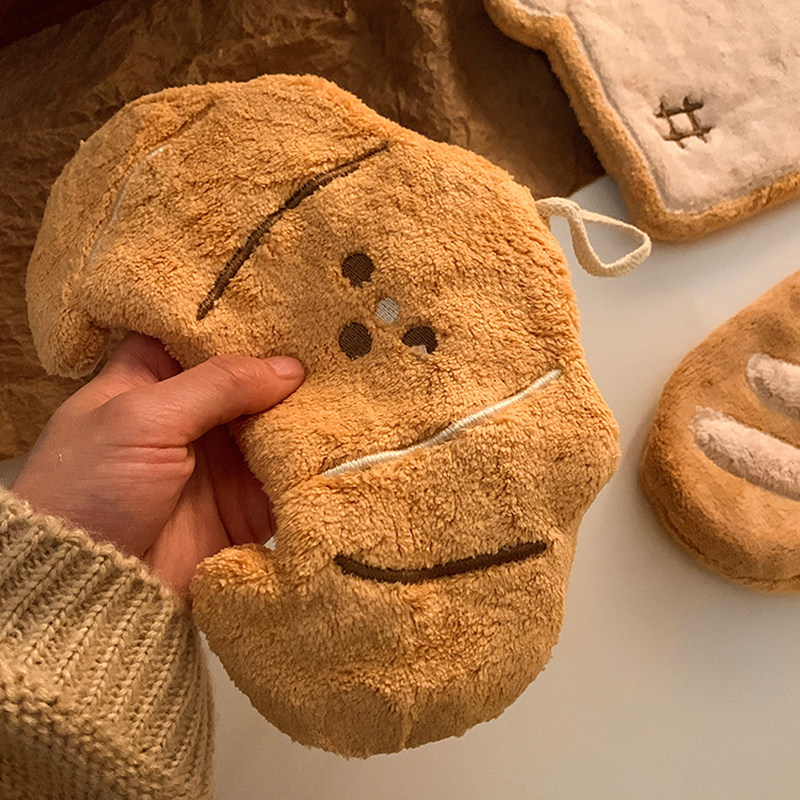 可爱吐司面包擦手巾挂式吸水毛巾卫生间手帕厨房珊瑚绒抹布,淘宝优惠券,粉丝福利购,淘宝优惠卷