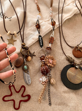 新中式复古民族风项链长款吊坠