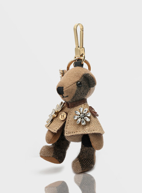 麻布披肩小熊挂件爱心卫衣风衣挎包毛衣帽牛仔背包挂饰汽车钥匙扣