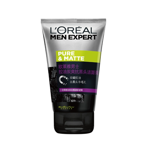 L'Oreal, мужское очищающее молочко, крем для ухода за кожей от черных точек, очищение пор, контроль жирного блеска
