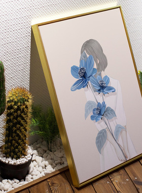 北欧少女心ins风花朵清新壁画