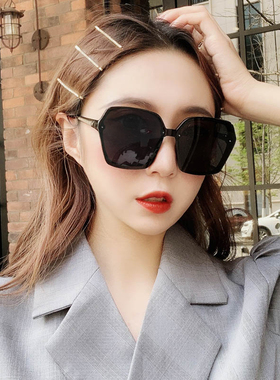 ins潮流无边框大框墨镜平面镜片韩大气时尚男女情侣太阳眼镜欧美