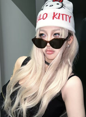 韩y2k辣妹猫眼平面太阳镜tr90