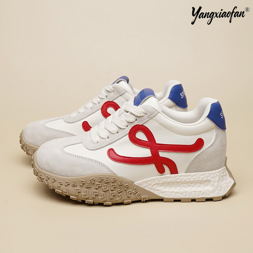 厚底德训鞋小个子内增高女鞋休闲鞋女2026新款夏季超火阿甘运动鞋 - 图1