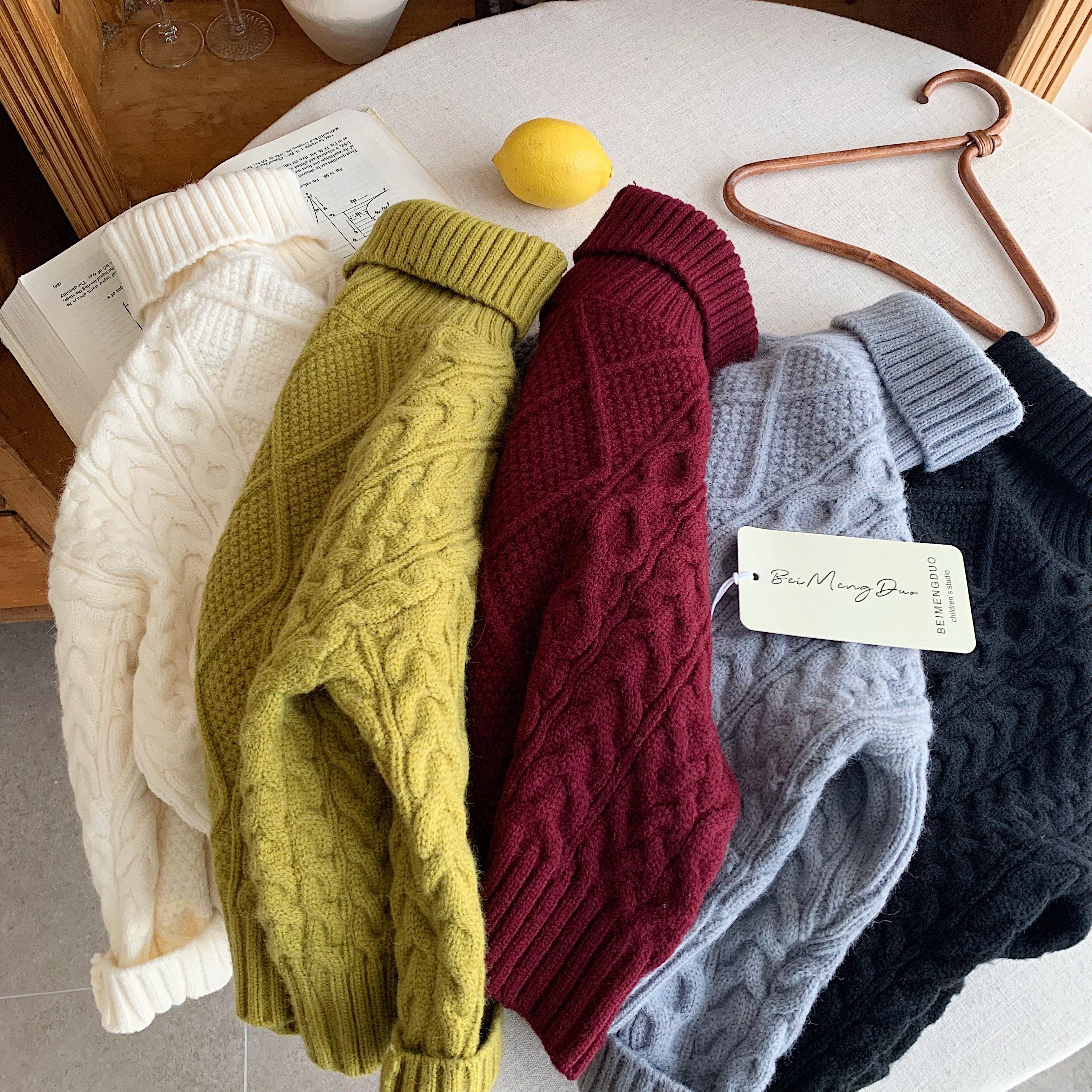 男童冬季厚款麻花毛衣2025秋冬儿童百搭高领针织衫中小童打底衫潮,淘宝优惠券,粉丝福利购,淘宝优惠卷