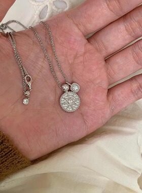 S925纯银微镶满钻星芒罗盘吊坠项链女小众高级感轻奢百搭新品配饰