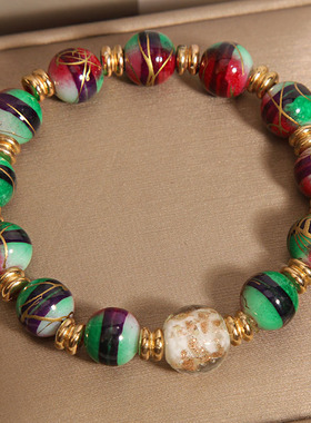 香灰琉璃手串女古法琉璃手链手环