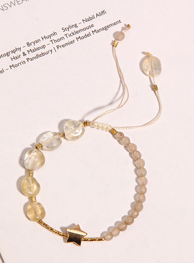 草莓晶招桃花手链韩版粉水晶石头