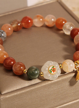 天然水晶福禄寿手链和田白玉首饰