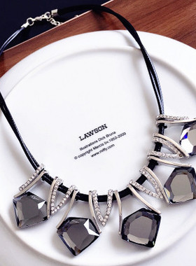 欧美复古夸张水晶女时尚百搭项链