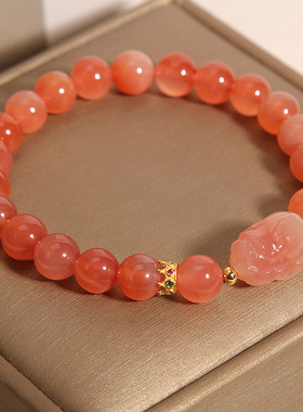 盐源玛瑙手链轻奢高级感貔貅手串