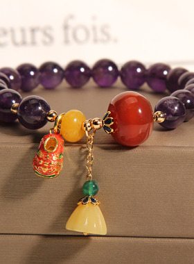 民族风手链玛瑙莲蓬吊坠手串女