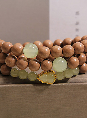 国风合香珠和田玉多层手链轻奢小众高级感招财转运和田玉葫芦手串