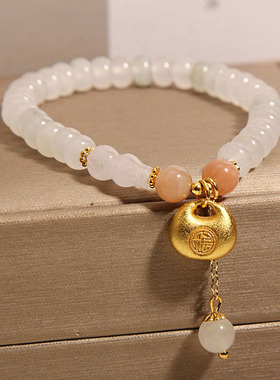 天山翠算盘珠手链女葫芦手串