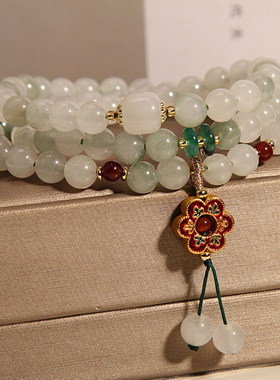 天山翠多层手链女民族风水晶手串