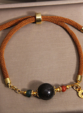 新中式棕绳编织合香珠手链新款民族风国风轻奢小众手串送闺蜜礼物