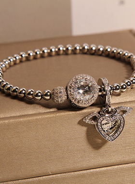 潘家风格手链女白色天使之翼手环